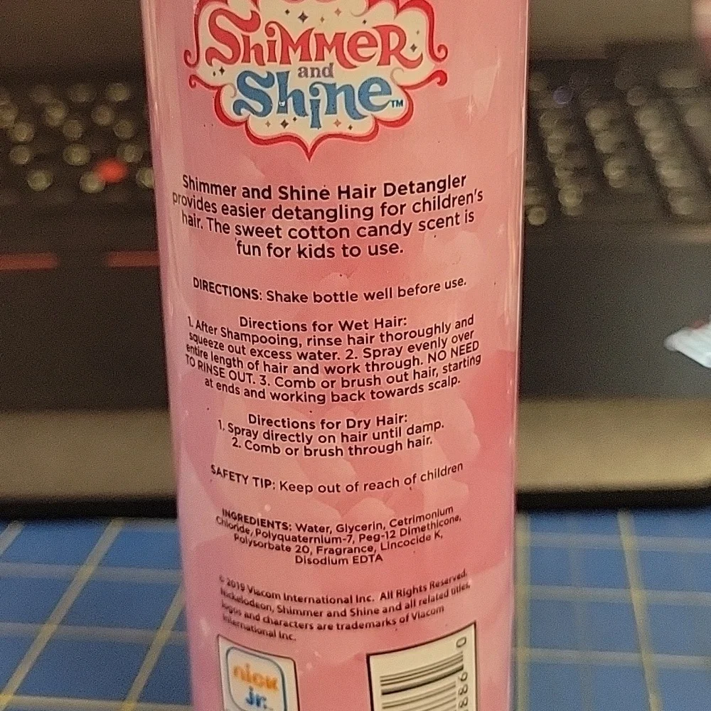Nickelodeon Shimmer & Shine Hair Detangler 236ml New Cotton Candy